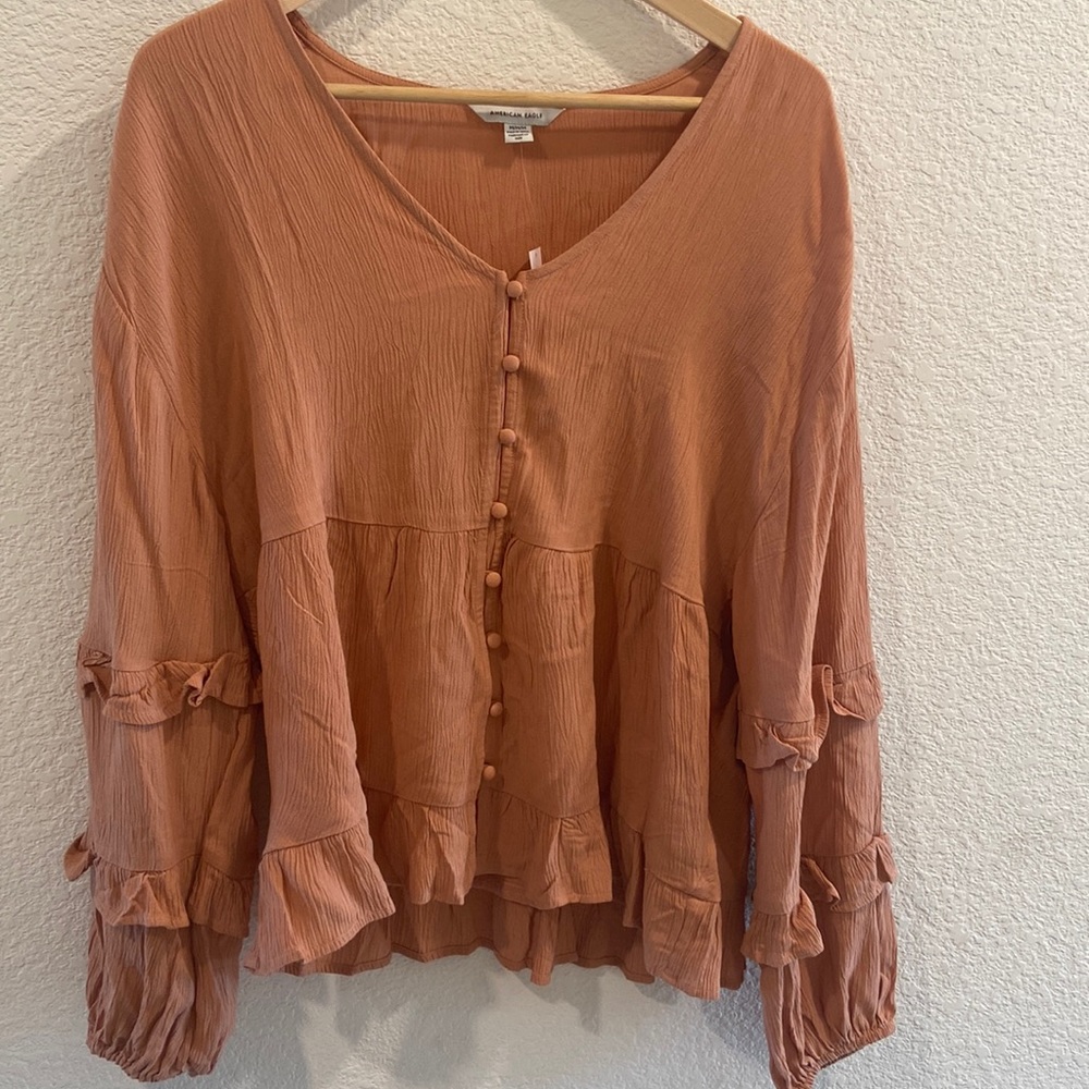 American Eagle boho ruffle top